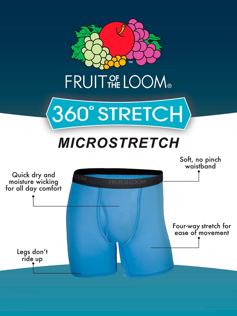 Fruit of the Loom Men's Micro-Stretch Long Leg Boxer Briefs, assorted, Small - Pack of 5 - Image 3